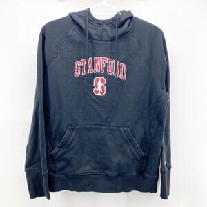 Champion Stanford university college black hoodie  football unisex size L